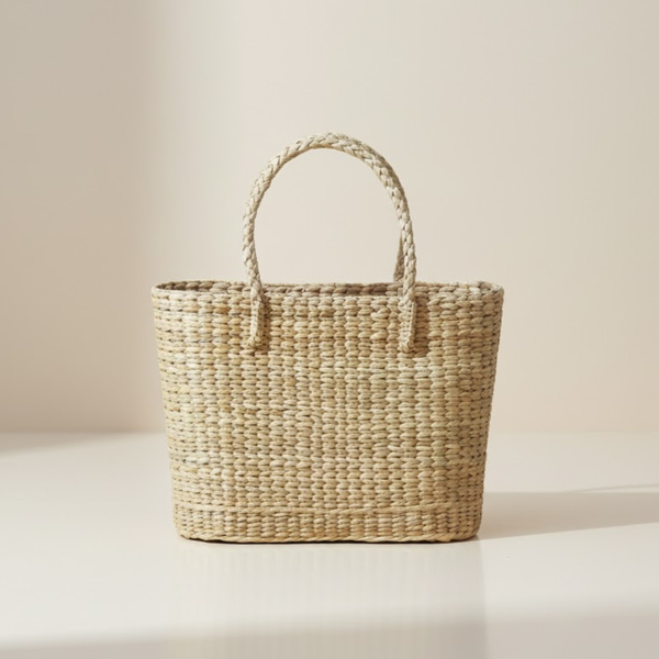 Handmade Woven dry grass Bag – Eco-Friendly Large Woven Beach & Shopping Purse