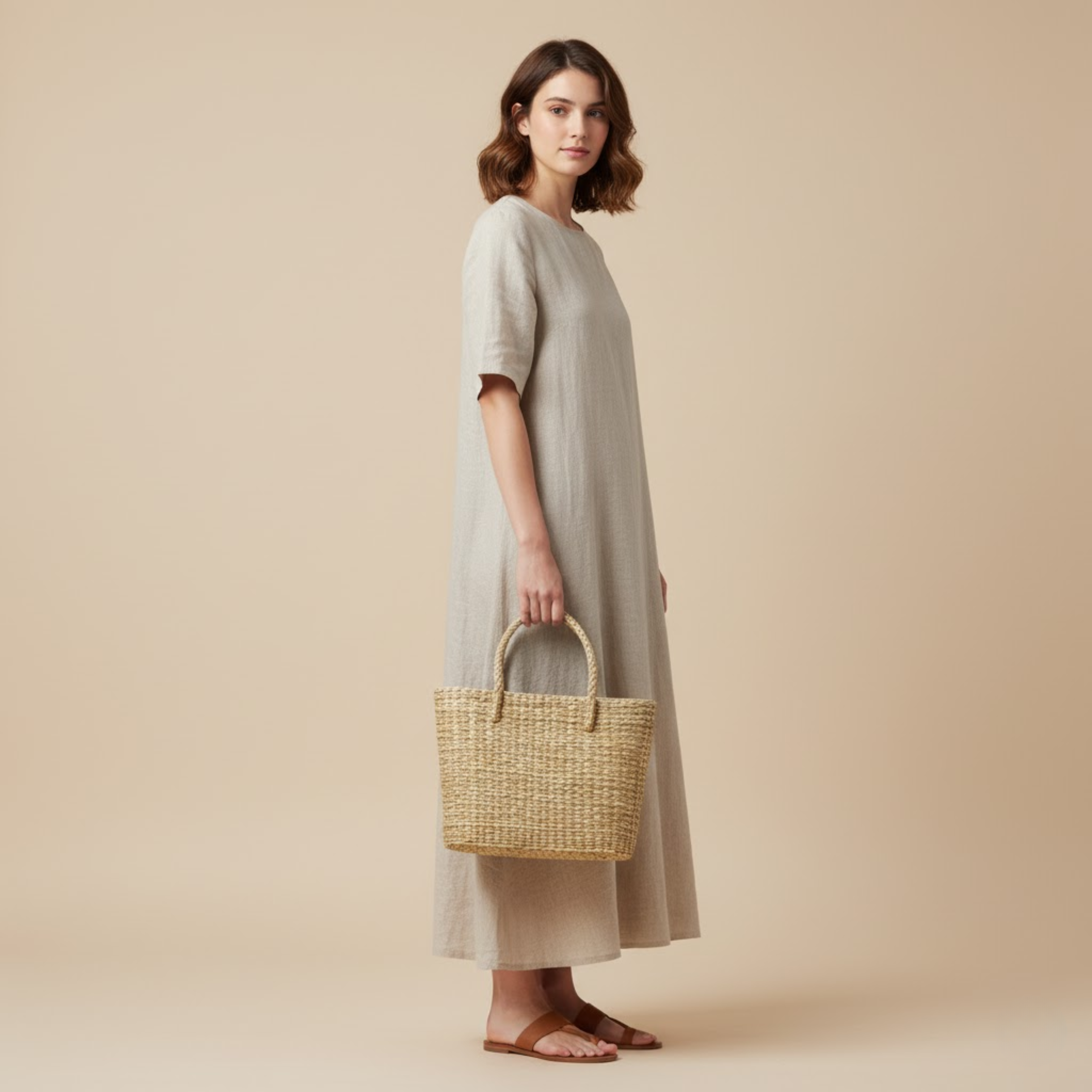 Handmade Straw Tote Bag – Eco-Friendly Large Woven Beach & Shopping Purse