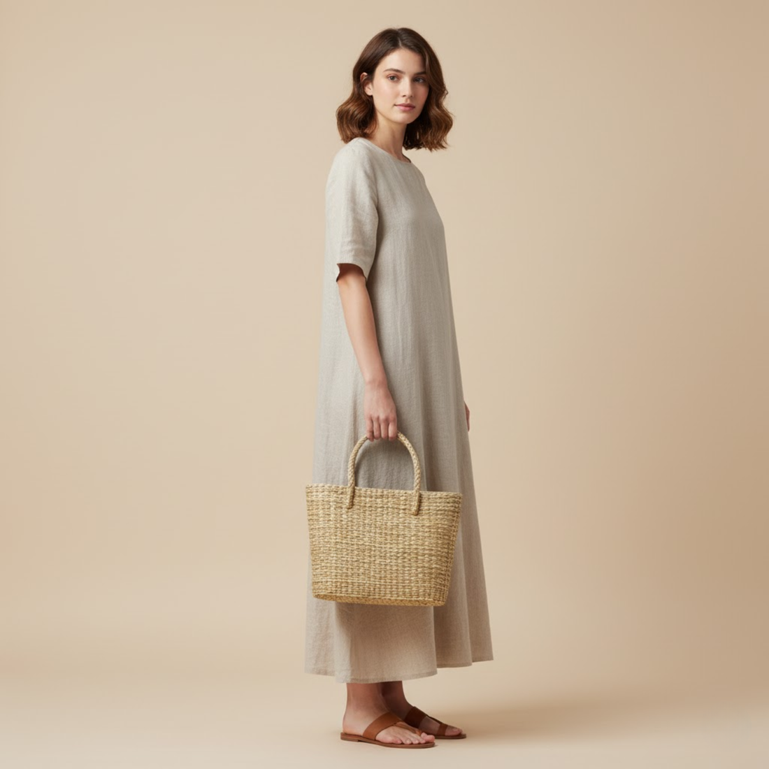 Handmade Straw Tote Bag – Eco-Friendly Large Woven Beach & Shopping Purse