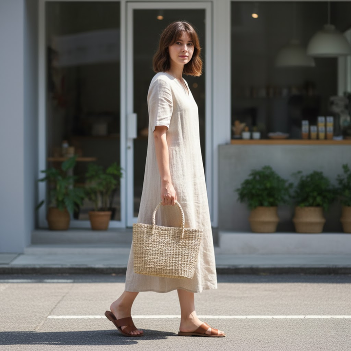 Handmade Straw Tote Bag – Eco-Friendly Large Woven Beach & Shopping Purse