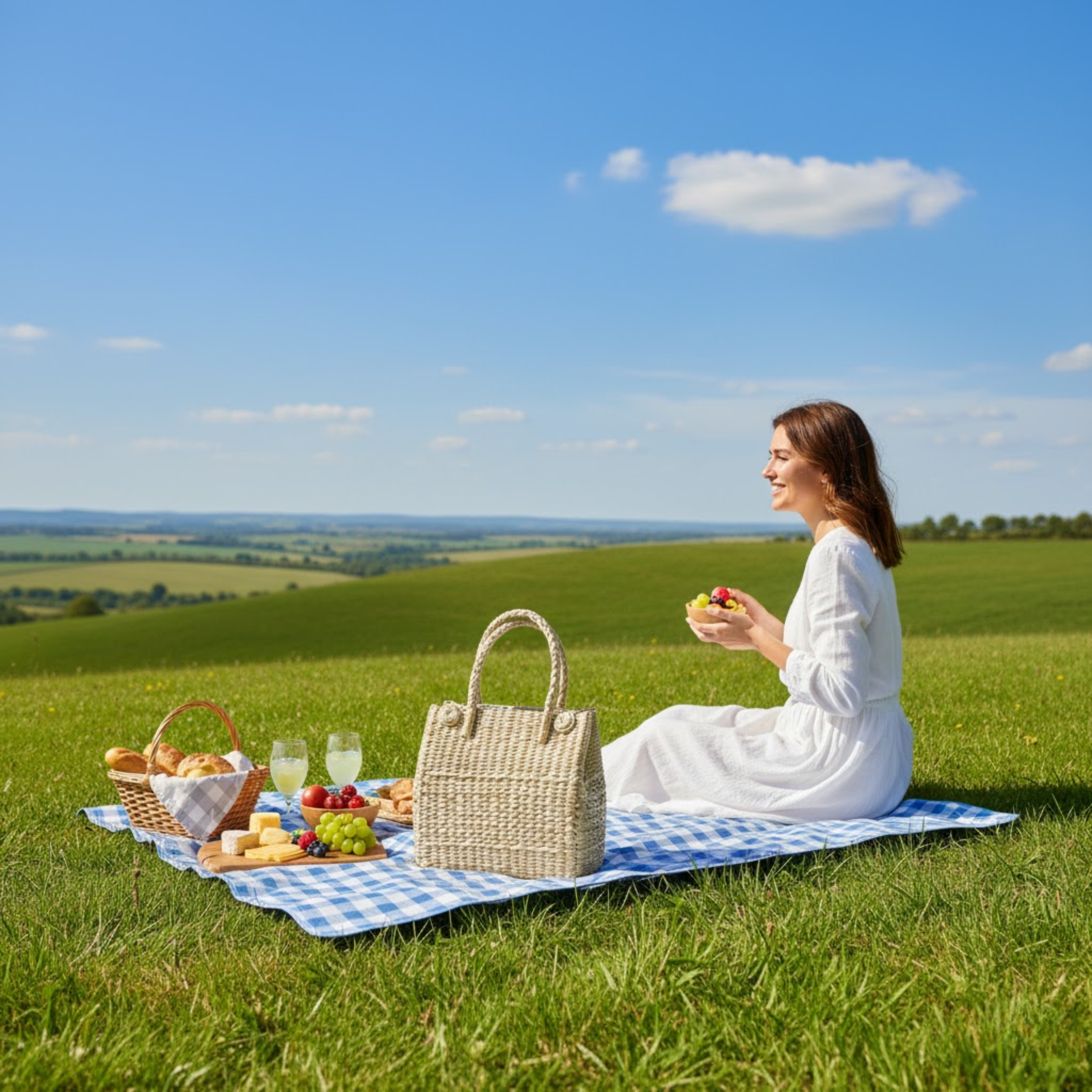 Handmade Woven Straw Tote Bag – Eco-Friendly Summer Handbag for Women