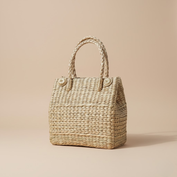 Handmade Woven dry grass Tote Bag – Eco-Friendly Picnic Bag